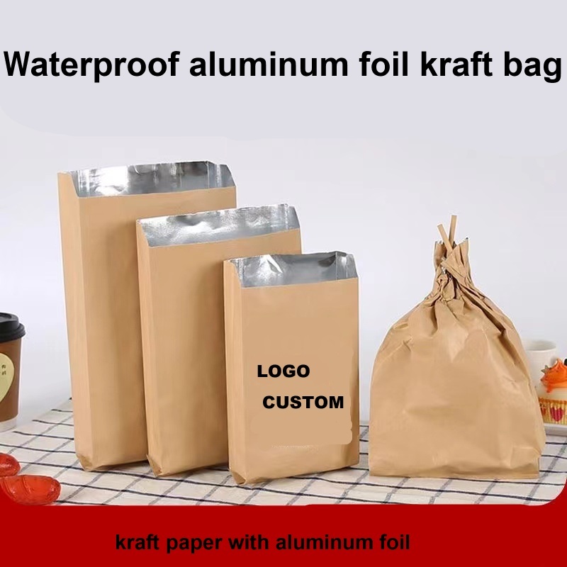 Cutomized waterproof aluminum foil paper bag for cold chain cake,bakerly paper bag