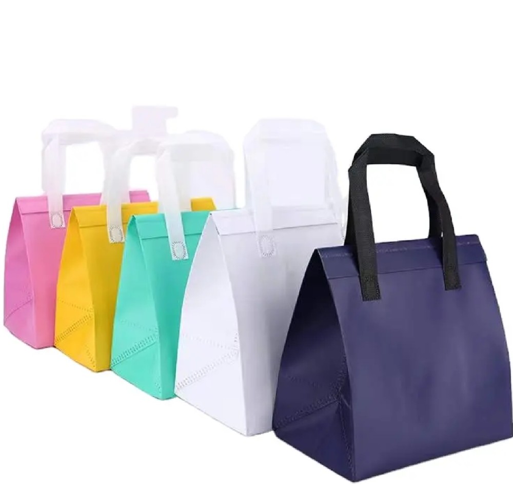 Non- Woven Aluminum Foil Insulated Lunch Box Picnic Tote Grocery Thermal Shopping Cooler Bag