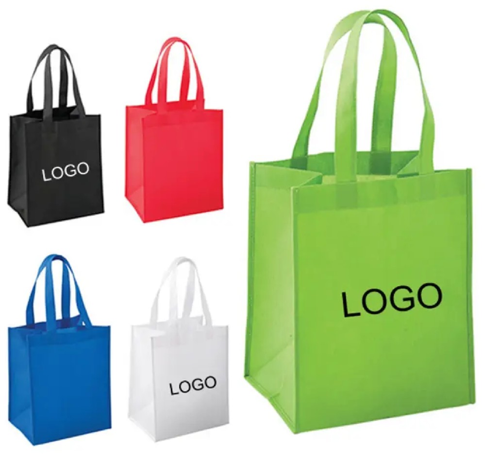 Custom Print Ecological Reusable Supermarket Grocery Promotion Shopping Non Woven Carry Fabric Tote Cloth Bag