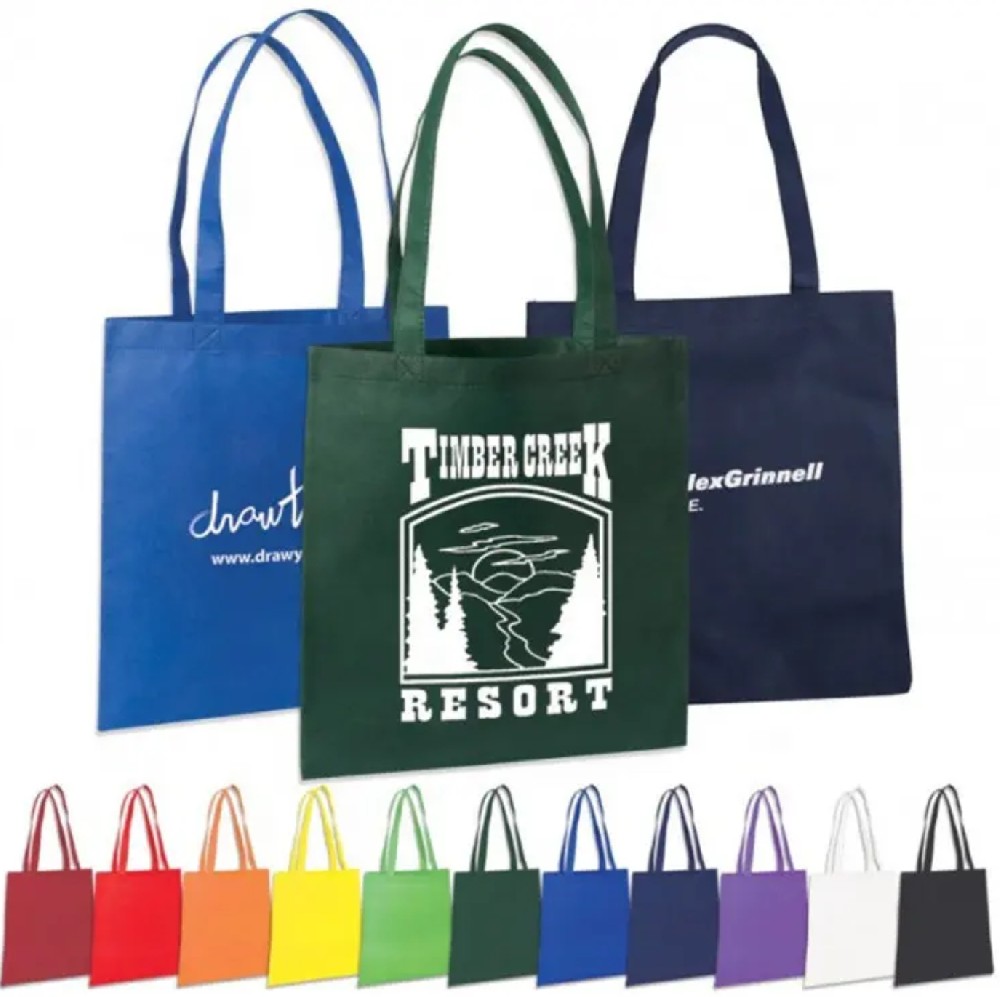 Custom Print Ecological Reusable Supermarket Grocery Promotion Shopping Non Woven Carry Fabric Tote Cloth Bag